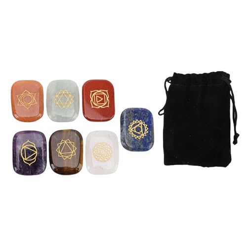 Srliya 7-teiliges Runenstein-Set, Kristall für Anfänger, Yoga, Meditation, mit Samtbeutel mit Kordelzug von Srliya