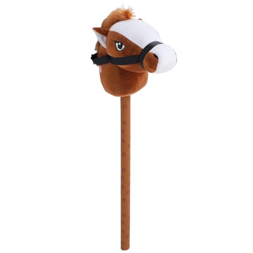 Srliya 70 cm Pferdestock-Spielzeug, Plüsch, Weich, Bequem, Pferdekopf-Spielzeug mit Soundfunktion für Kinder, Kleinkinder, (Braun) von Srliya
