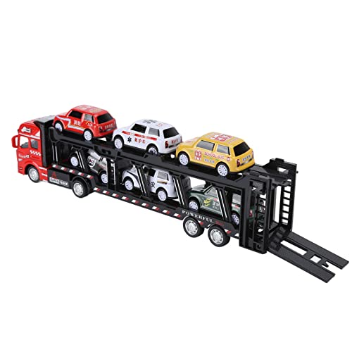 Srliya Autotransporter-LKW-Spielzeug, Transport-Autotransporter-LKW-Spielzeugset, Mini-Metallautos, für Jungen und Mädchen ab 3 Jahren (Rot) von Srliya