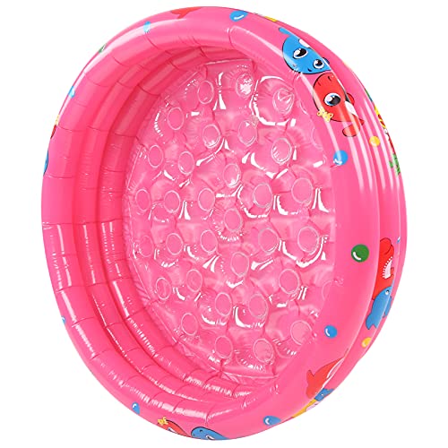 Srliya Babypool, Dickes PVC, Sicher, Weich, Wasserspiel für, Aufblasbarer Kinderpool für Drinnen und Draußen, Pink, Leicht zu Transportieren (150 cm) von Srliya
