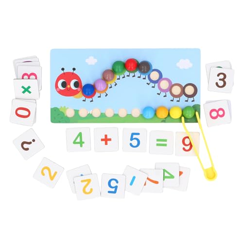 Srliya Clip-Perlen-Spielzeug, Holz-Clip-Perlen, Spielzeug, Puzzle, Frühe Bildung, Interaktiv, Lernen von Mathematik, Zählen, Farbabstimmung, Kleinkind-Holz-Clip-Perlen-Spiele von Srliya