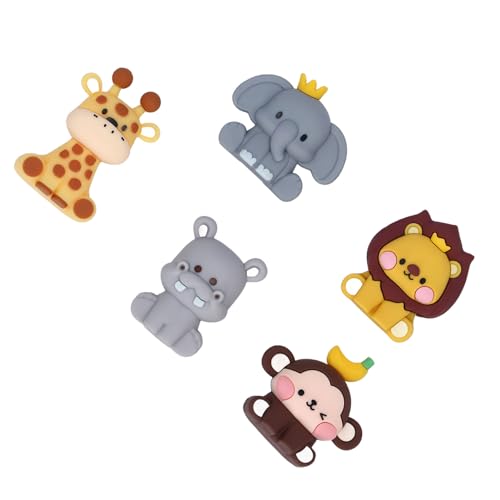 Srliya Dschungel -Safari -Tiere Kuchen Topper Glasierte Dschungelkreaturen für Partydekorationen, 5pcs Weiche Gummifiguren für Geburtstag, Babyparty, Waldthema Party von Srliya