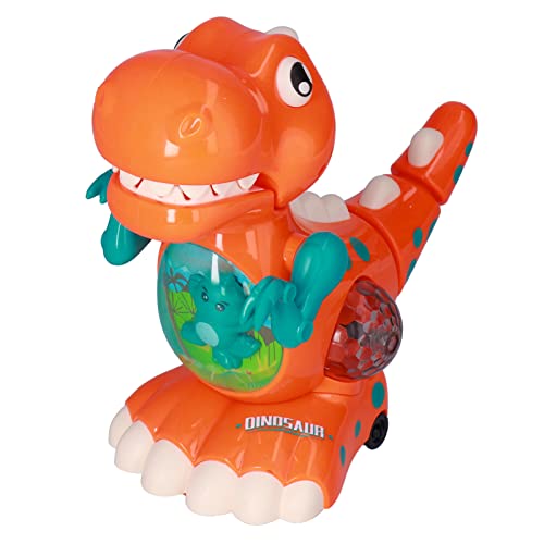 Srliya Elektrisches Cartoon-Tyrannosaurus-Modell, Universelle Richtung, Interaktives Tyrannosaurus-Spielzeug für Kinder ab 3 Jahren (Orangefarbener elektrischer Tyrannosaurus Rex) von Srliya