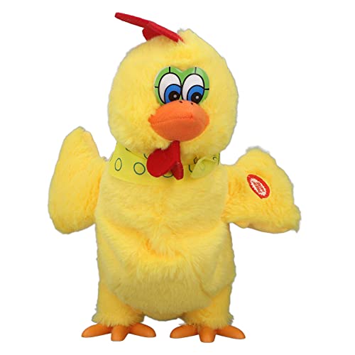 Srliya Elektronisches Plüsch-Hühnerspielzeug, 3 Eier Legen, Tanzende Musik, Stofftier-Huhn für Kinder (Gelb) von Srliya
