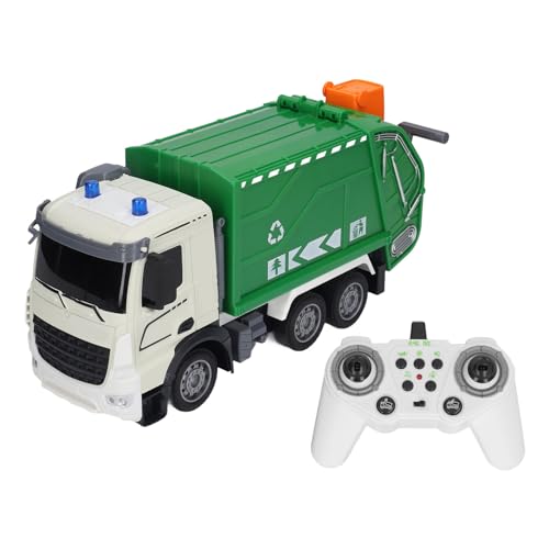 Srliya Ferngesteuertes Müllwagen-Spielzeug mit Tonlicht, Sicheres USB-Ladeautomodell, Recycling-LKW für Kinder von Srliya