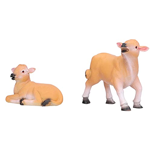 Srliya Harzrinderverzierung 2PCS Tiermodell Rinder Figur Handwerk für Gartenhof von Srliya