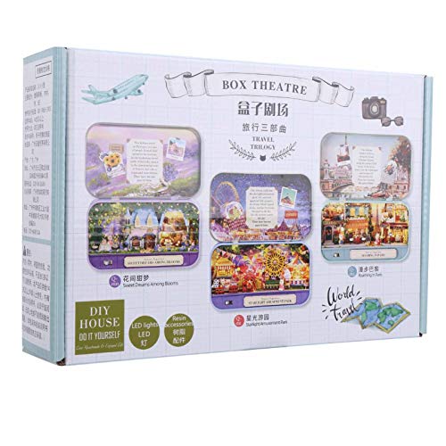 Srliya Holzpuppenhaus DIY Miniatur Toy Kit, LED -Lichtdekoration, für Mädchen Erwachsene, Englische Anweisungen, Qualitätsmaterialien (Q-011 Starlight Garden) von Srliya