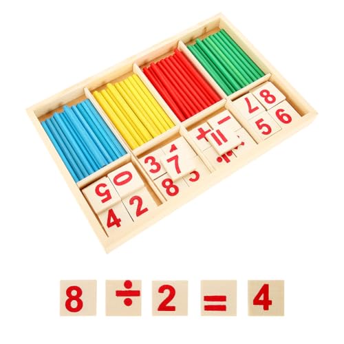 Srliya Kinder Holzspielzeug Mathe-Lernspielzeug Kinder Pädagogisches Holzspielzeug-Set Baby Vorschule Mathe-Lern-Requisiten Holzblöcke von Srliya