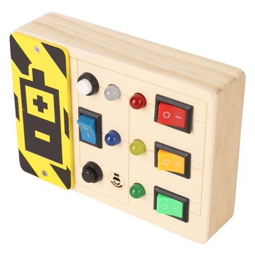 Srliya LED-Lichtschalttafel, Verbesserung der Koordination, Pädagogisches Sinnesspielzeug mit Knöpfen und Schaltern Zur Entwicklung der Feinmotorik, Kiefernmaterial von Srliya