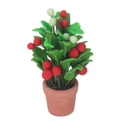 Srliya Mini-Puppenhaus-Pflanzensimulation, Realistische 1/12 Puppenhaus-Miniatur-Topfpflanze für Mini-Heimdekoration, Modellzubehör von Srliya