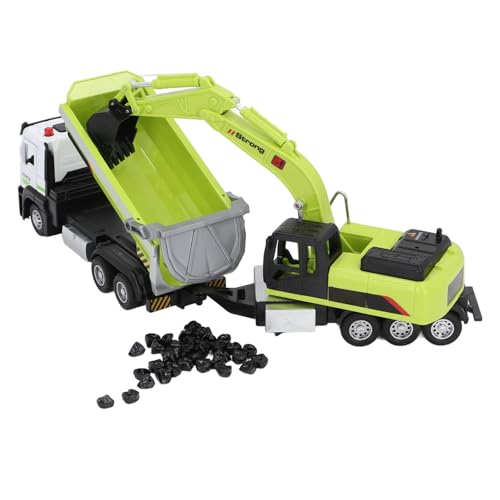 Srliya Muldenkipper mit Bagger, Unterhaltsames Multifunktionales Bagger-Muldenkipper-Modellspielzeug für Drinnen und Draußen, Technisches Fahrzeugspielzeug für Kinder (Grün) von Srliya