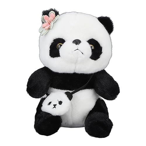 Srliya Panda-Stoffkissen, Süßes Panda-Plüschkissen, Weich, Bequem, Waschbar, Simulation, Panda-Plüsch, Gefülltes Puppenspielzeug mit Blumendekoration, 24,9 cm Srliya Panda-Stoffkissen, Süßes Panda-Plüschkissen, Weich, Bequem, Waschbar, Simulation, Panda-Plüsch, Gefülltes Puppenspielzeug mit Blumendekoration, 24,9 cm von Srliya