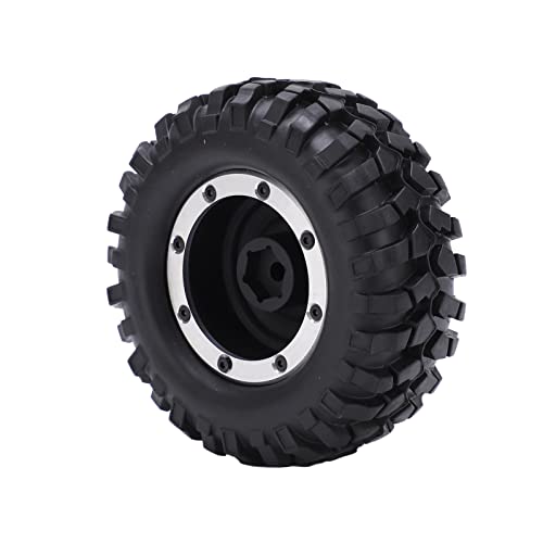 Srliya Robuste RC-Car-Reifen aus Gummi mit Aluminiumlegierungsrad, Hochverschleißfester Kletterautoreifen mit Starker Dämpfung, Upgrade-Gummireifen mit Langer Lebensdauer für CC01, MST, (Schwarz) von Srliya