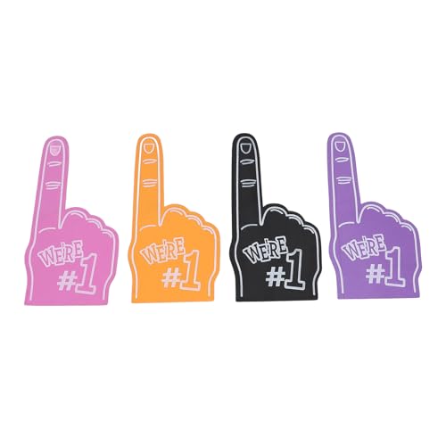 Srliya Schaumfinger Cheerleader -Requisiten, Helle Farben Leichtes Doppelseitiges Design 4pcs für Baseball -Basketball -Fußball Sport, Eva Orange Purple Black Pink von Srliya