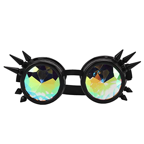 Srliya Steampunk Goggles PC Steampunk Goggles Retro PC ABS mit Elastischer Band Kaleidoskopbrille für Party (Schwarz) von Srliya
