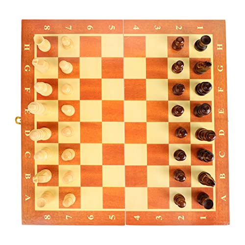 Srliya Tragbares Schachbrett aus Holz, Klappbrett, Schachspiel für Party- und Familienaktivitäten von Srliya