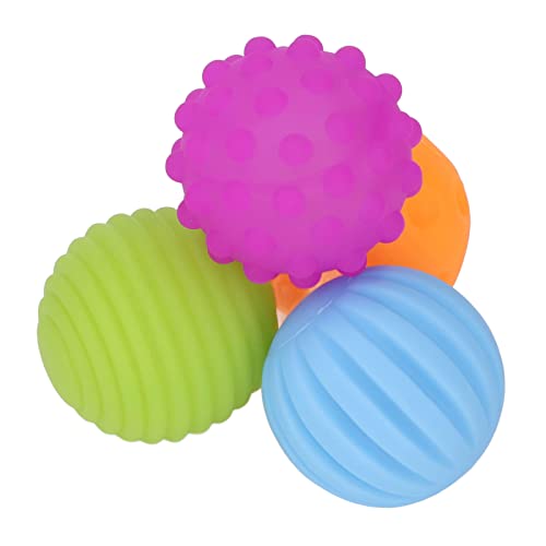 Strukturierte Sensorische Bälle für Babys, Massageball, BPA, Pädagogischer Interaktiver Quietscher, Mehrfarbiges Taktiles Handspielzeug für Kleinkinder von Srliya
