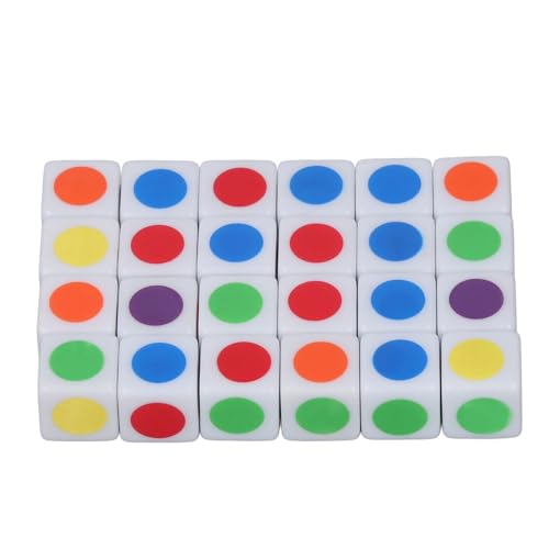 Würfel für Pädagogisches Lernen, 24 Stück, 16 Mm, Sechsseitige Würfel, Lehrmittel für Primär- und Sekundärfarben, Farbpunktwürfel Zum Lernen und Spielen Würfel für Pädagogisches Lernen, 24 Stück, 16 Mm, Sechsseitige Würfel, Lehrmittel für Primär- und Sekundärfarben, Farbpunktwürfel Zum Lernen und Spielen von Srliya