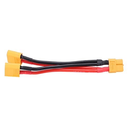 XT60-Parallel-Batterieanschlusskabel, Dual-Verlängerungs-Y-Splitter, 1 Buchse auf 2 Stecker, Silikondraht 10 cm, für RC-Batterien, mit Starker Zähigkeit und Superweichem von Srliya