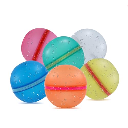 Wasserbomben-Wiederverwendbar Wiederverwendbare Wasserbomben Wasserbomben Selbstschließend Wasserbomben Magnetisch Magnetische Wasserbomben Geeignet für Kinder 6 Stück & 1 Netzbeutel Wasserbomben-Wiederverwendbar Wiederverwendbare Wasserbomben Wasserbomben Selbstschließend Wasserbomben Magnetisch Magnetische Wasserbomben Geeignet für Kinder 6 Stück & 1 Netzbeutel von Srnede