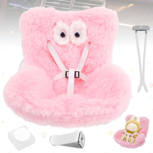 Srup Auto Puppen Sicherheitssitz, Puppen Sicherheitssitz für den Auto Innenraum, Auto-Plüschpuppensitz, Süßer Sicherheitssitz, von Puppen-Spielzeug Ornamenten Zubehör (Plüsch-Stil, Rosa) von Srup