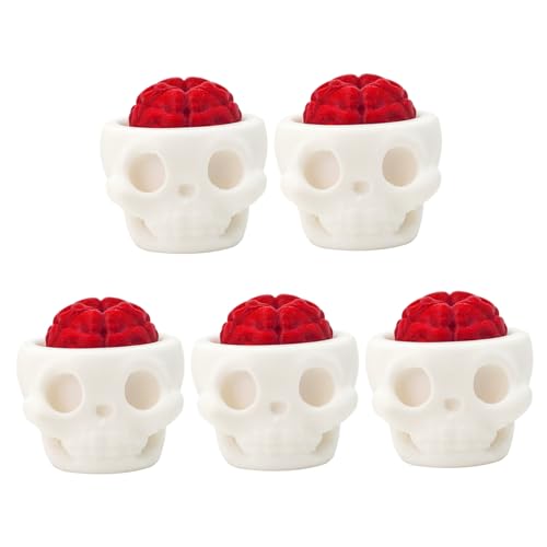 5-teiliges Totenkopf-Tastatur-Fidget-Spielzeug, 3D-gedrucktes Totenkopf-Tastatur-Clicker-Fidget, Halloween-Stressabbau-Spielzeug für Konzentration und Angstabbau, Heimdekoration von Ssguopte