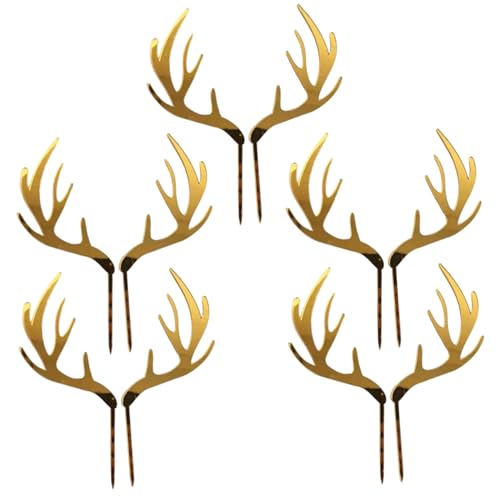 5pcs Hirschkuchen -Topper, Geweih Cupcake Topper, Weihnachtsdekorationen für Babyparty, Hochzeit, Jagd, Geburtstagsfeier. 5pcs Hirschkuchen -Topper, Geweih Cupcake Topper, Weihnachtsdekorationen für Babyparty, Hochzeit, Jagd, Geburtstagsfeier. von Ssguopte