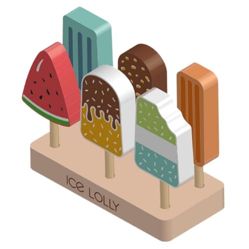 7pcs/Set Ice Cream Play Set Buntes Holzspiel -Essen mit 6 verschiedenen Formplattenspielspielzeug und 1 Halter täuschen Eisspielzeug für Kindergeschenk 7pcs/Set Ice Cream Play Set Buntes Holzspiel -Essen mit 6 verschiedenen Formplattenspielspielzeug und 1 Halter täuschen Eisspielzeug für Kindergeschenk von Ssguopte