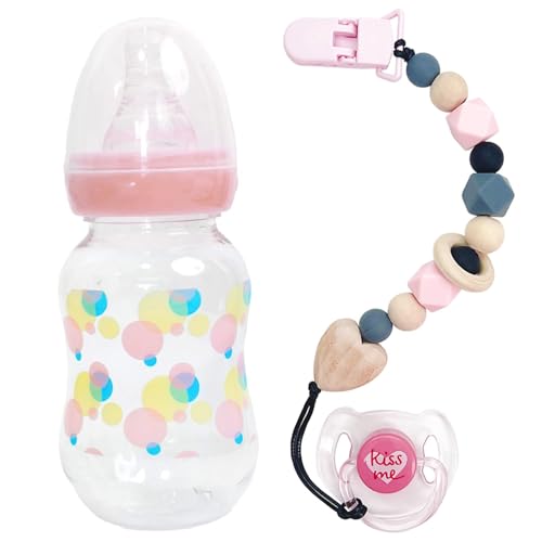 Babypuppenflaschen mit Schnuller, niedliche sichere Spielzeugbabyflaschen für Puppen mit Schnuller und Kettenspaß -Simulation Puppenzubehör für Kindergeschenk Babypuppenflaschen mit Schnuller, niedliche sichere Spielzeugbabyflaschen für Puppen mit Schnuller und Kettenspaß -Simulation Puppenzubehör für Kindergeschenk von Ssguopte