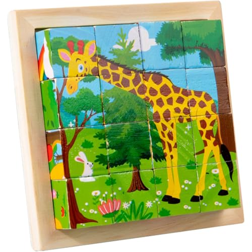 Ssguopte Cube -Puzzle -Set, 3D -Holzblock -Puzzle mit Aufbewahrungsschalen Vorschullernpädagogik für 36 monatlich von Ssguopte