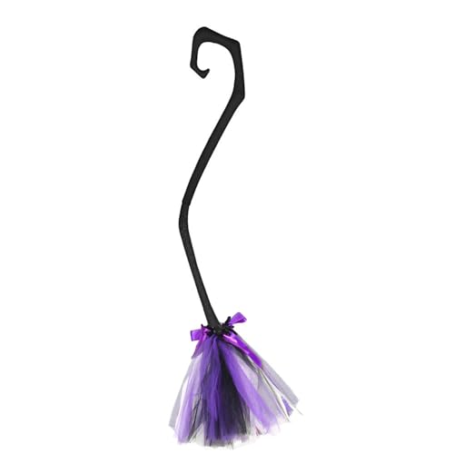 Hexenbesenstick Purple Ribbon Hexenbesen 38 Zoll Trinodal Halloween Broom Accessoires für Party, Maskerade und Halloween Dress Up Hexenbesenstick Purple Ribbon Hexenbesen 38 Zoll Trinodal Halloween Broom Accessoires für Party, Maskerade und Halloween Dress Up von Ssguopte