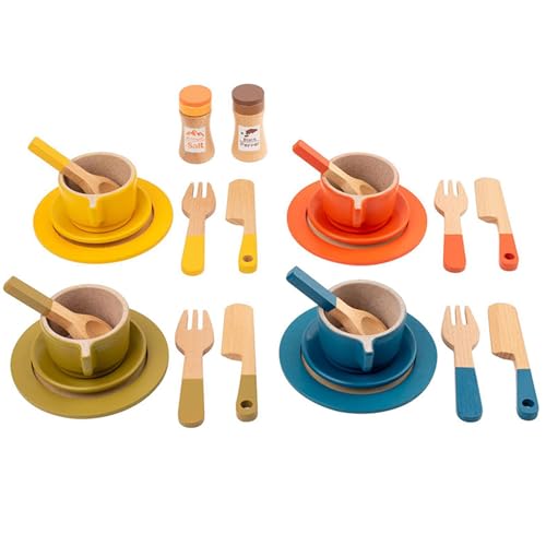 Holztee Party Set Safe natürliche Holzsimulation Tee Set für kleine Mädchen Geschenke Rollenspiele vor, um Spielzeug zu von Ssguopte