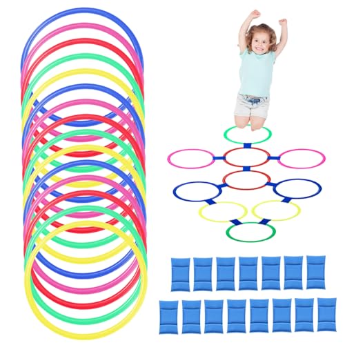 Hopscotch -Ringe 15pcs 15 Zoll Multi -Farbige DIY -Hinderniskurs im Freien Kinder 2+ Nicht -Slip -Spiele Geräte Hopscotch -Ringe 15pcs 15 Zoll Multi -Farbige DIY -Hinderniskurs im Freien Kinder 2+ Nicht -Slip -Spiele Geräte von Ssguopte