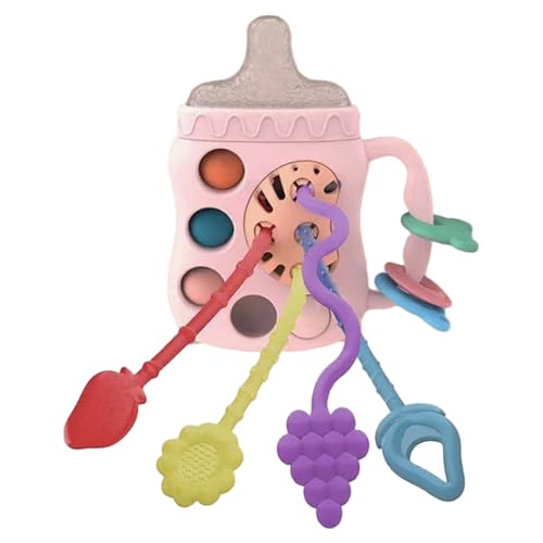 Montessori ziehen Stringspielzeug, Babyflaschenform Baby-Zahnen Spielzeug, Farbpassend und fein abgestimmter Training, perfekt für Jungen, Mädchen 6 Monate Up Montessori ziehen Stringspielzeug, Babyflaschenform Baby-Zahnen Spielzeug, Farbpassend und fein abgestimmter Training, perfekt für Jungen, Mädchen 6 Monate Up von Ssguopte