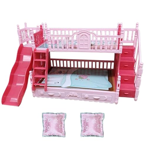 Puppenbettbett 1Set mit Leiter Zwei kleine Kissen DIY Puppenhaus Möbel Plastik Mini Kinder Puppenbettbett 1Set mit Leiter Zwei kleine Kissen DIY Puppenhaus Möbel Plastik Mini Kinder von Ssguopte
