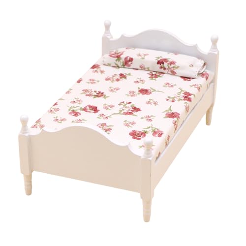 Ssguopte Puppenhausbett, 1 12 Skala Realistisches Puppenbett mit Blumenmuster Matratze und Kissen, Holzpuppenhaus Schlafzimmermöbel für Kinder tun Spielzeug, Spielzeug zu Spielen Ssguopte Puppenhausbett, 1 12 Skala Realistisches Puppenbett mit Blumenmuster Matratze und Kissen, Holzpuppenhaus Schlafzimmermöbel für Kinder tun Spielzeug, Spielzeug zu Spielen von Ssguopte