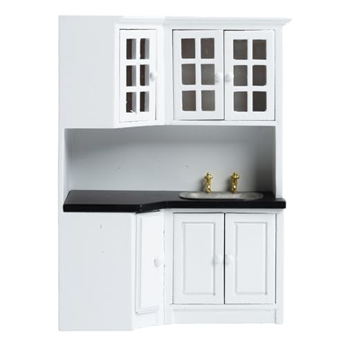 Ssguopte Puppenhausküche, 1 12 Skala Dollhouse Möbel Holzküchenschrank Set, Kochsetmöbel für DIY -Szenenzubehör Mini Dekoration Zubehör Ssguopte Puppenhausküche, 1 12 Skala Dollhouse Möbel Holzküchenschrank Set, Kochsetmöbel für DIY -Szenenzubehör Mini Dekoration Zubehör von Ssguopte