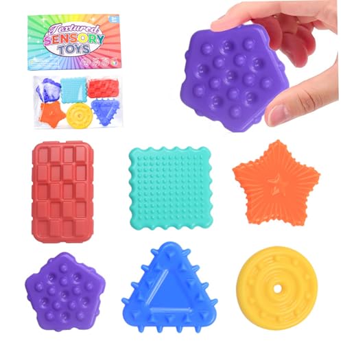 Sensorische Steine ​​6PCs strukturiert verschiedene geformte Silikon -Sorge -Stein für beruhigende, unterhaltsame und Stressbekämpfung, flexible und ruhige Nahrungsmittelqualität Zappelspielzeug für von Ssguopte