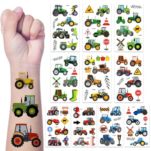 Ssguopte 10 Blatt Temporäre Tätowierungen für Kinder, Traktorpartybevorzugungen, Kinder Tattoos vorübergehend für Jungen, Mädchen, Mädchen Ssguopte 10 Blatt Temporäre Tätowierungen für Kinder, Traktorpartybevorzugungen, Kinder Tattoos vorübergehend für Jungen, Mädchen, Mädchen von Ssguopte