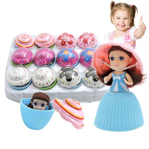 Ssguopte 12 -teilige Prinzessin Doll Set Duft Cupcake Überraschung transformierende Kuchenspielzeuggeschenk für 3 Jahre alte Mädchen von Ssguopte