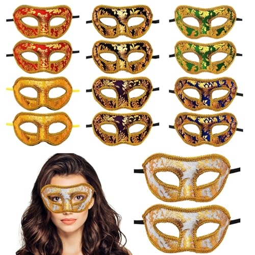 Ssguopte 14pcs masquerade masken Männer 7x3, 5 Zoll 7 Farben weich bequeme halbe Gesichtsmasquerade -Ballmasken für Partyzubehör von Ssguopte