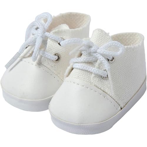 Ssguopte 18 Zoll Puppenschuhe 1 Paar weiße Stoffpuppenschuhe für 18 -Zoll von Ssguopte
