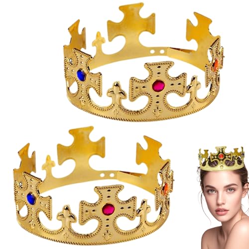 Ssguopte 2 PCS King Crown, goldene Safe Leichtes Plastik Prince Crown Kostümzubehör Halloween Requisite für Kinder Jungen Ssguopte 2 PCS King Crown, goldene Safe Leichtes Plastik Prince Crown Kostümzubehör Halloween Requisite für Kinder Jungen von Ssguopte