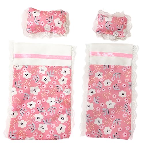 Ssguopte 2 Set Dollhouse Sheets und Kissen weiche Stoff süßes Schlafzimmer Kissen Quilt Miniaturpuppenhauszubehör Ssguopte 2 Set Dollhouse Sheets und Kissen weiche Stoff süßes Schlafzimmer Kissen Quilt Miniaturpuppenhauszubehör von Ssguopte