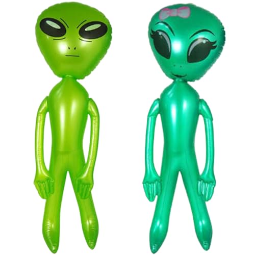 Ssguopte 2 aufblasbare Aliens (125 cm) aus PVC, niedliche aufblasbare Aliens für Mädchen und Jungen, für Geburtstagspartys und Halloween-Dekorationen von Ssguopte