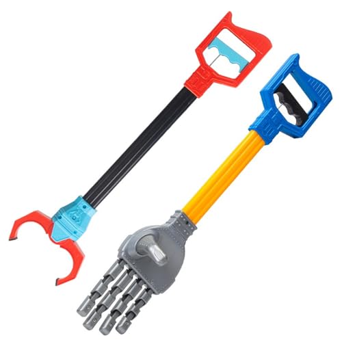 Ssguopte 2pcs Toy Grabber Claw für Kinder Ergonomische Roboterhand mit Griff-Bruchresistenten Roboterklaue Plastik Grabber Reacher-Werkzeug für Spielzeug, Flasche, Müll von Ssguopte