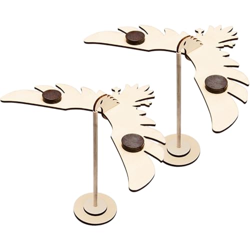 Ssguopte 2pcs ausbalancieren Vogel, hölzerner Spaß Stress Relief Balancing Vogelspielzeug mit Stützstangen Montage Spielzeug für Büroschreibtisch Displaydekoration von Ssguopte