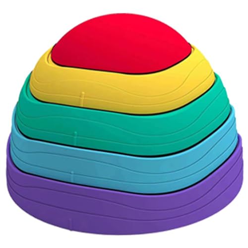 Ssguopte 5pcs/Set Stepping Stones Kinder, farbenfroher Kleinkindbalchen mit rutschfeiner strukturierter Oberfläche, stapelbare sensorische Ausgleichssteine ​​für Innenhilfe im Freien im Freien von Ssguopte