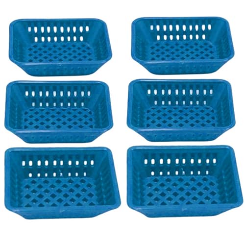 Ssguopte 6pcs Mini Körbe Set, 1/12 Plastikpuppenhaus Miniaturkörbe, blau von Ssguopte