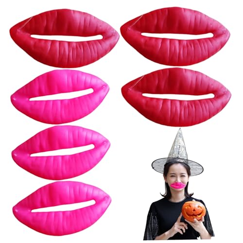Ssguopte 6pcs gefälschte Lippen, Wurstmund Halloween -Spielzeug, Vinyllippenrequisiten mit Saiten lustig scherzen große Wurstlippen Cosplay -Accessoires für Halloween -Party Ssguopte 6pcs gefälschte Lippen, Wurstmund Halloween -Spielzeug, Vinyllippenrequisiten mit Saiten lustig scherzen große Wurstlippen Cosplay -Accessoires für Halloween -Party von Ssguopte